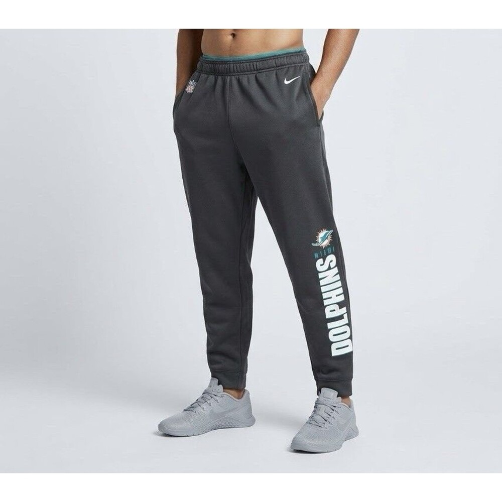 Nike Mens Miami Dolphins NFL Dri-FIT Fleece Sweatpants Black 4XL